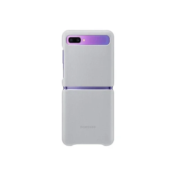 Samsung-Z-Flip-Leather-Cover-(EF-VF700)-Silver